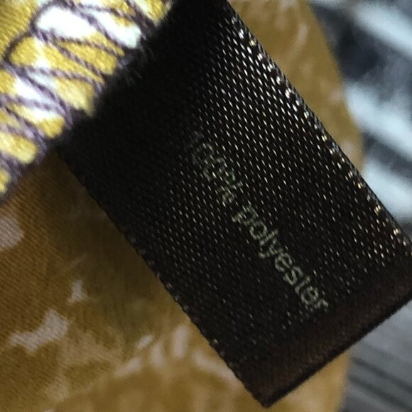 The Limited Marble Striped Cap Sleeve Dress Gathered Waist Mustard Hem Size M - Picture 4 of 6